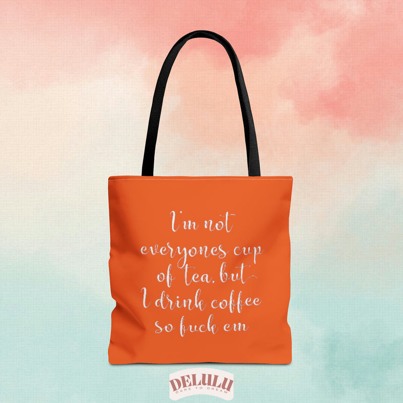 Tote Bag Cup Of Tea Orange - DeLuLu