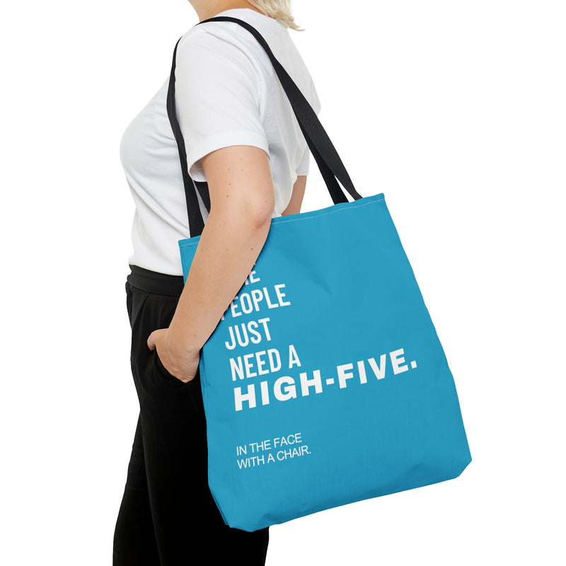 Tote Bag High Five with a chair Blue - DeLuLu