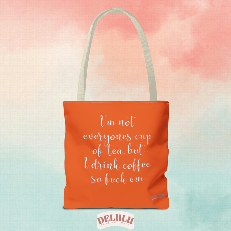 Tote Bag Cup Of Tea Orange - DeLuLu