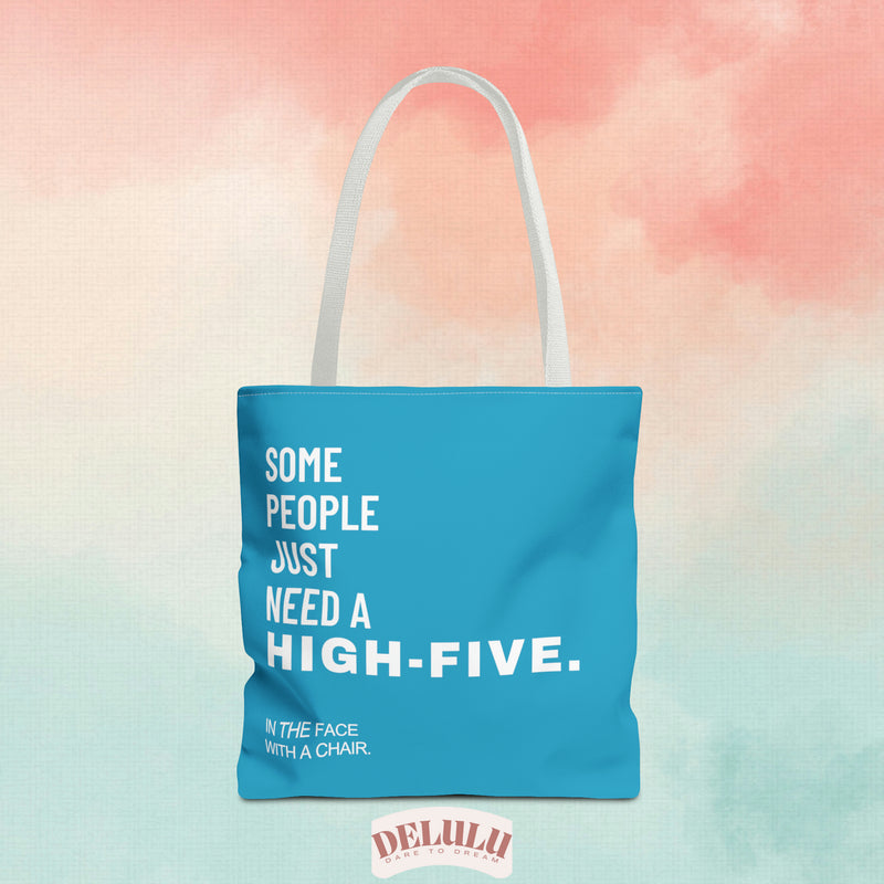 Tote Bag High Five with a chair Blue - DeLuLu