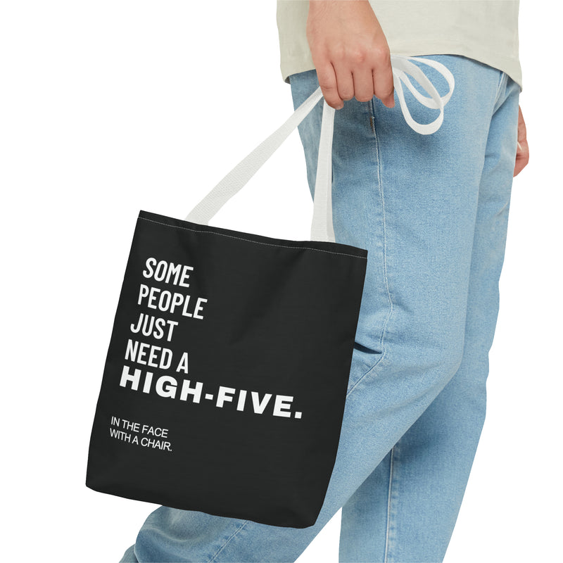 Tote Bag High Five with a chair - DeLuLu