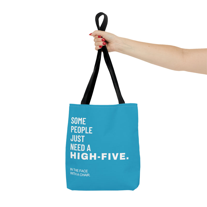 Tote Bag High Five with a chair Blue - DeLuLu