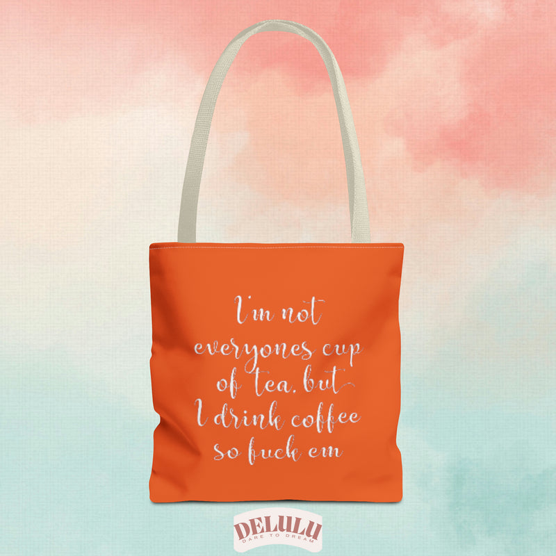 Tote Bag Cup Of Tea Orange - DeLuLu