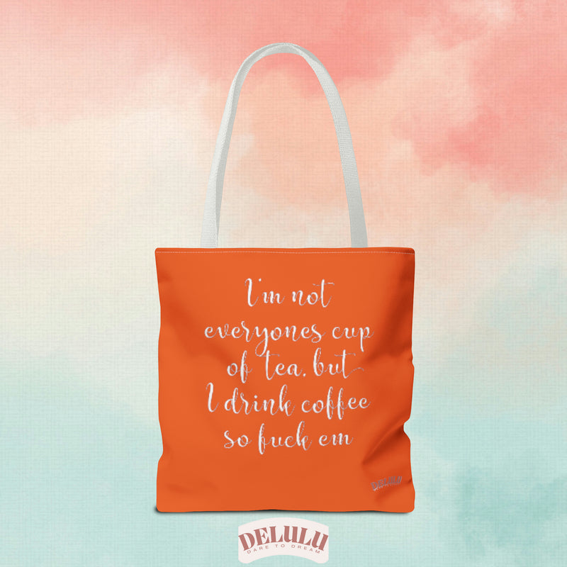 Tote Bag Cup Of Tea Orange - DeLuLu