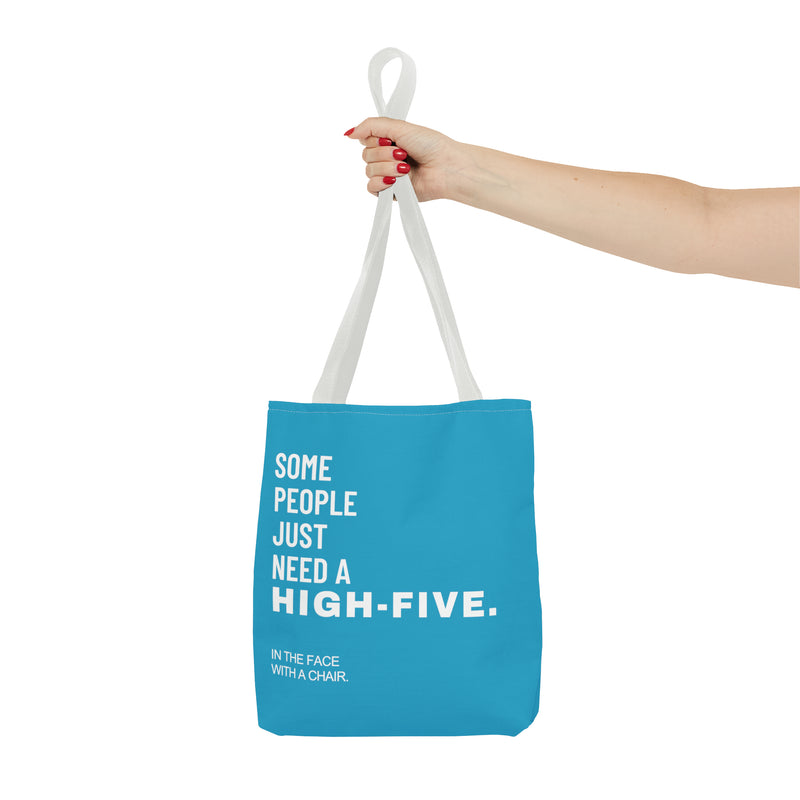 Tote Bag High Five with a chair Blue - DeLuLu