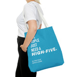 Tote Bag High Five with a chair Blue - DeLuLu