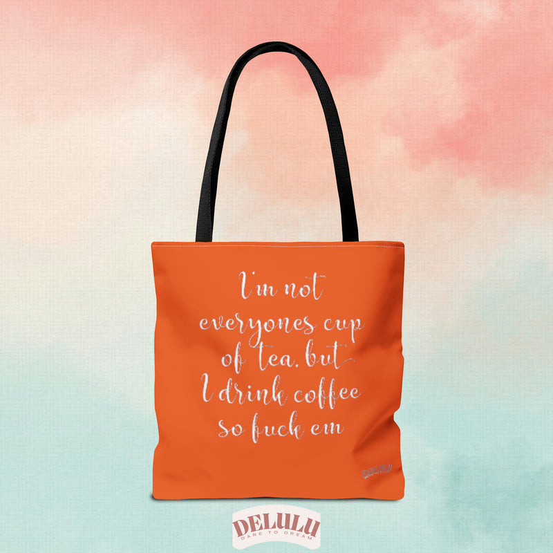 Tote Bag Cup Of Tea Orange - DeLuLu