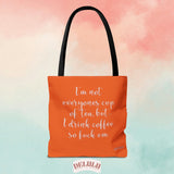 Tote Bag Cup Of Tea Orange - DeLuLu