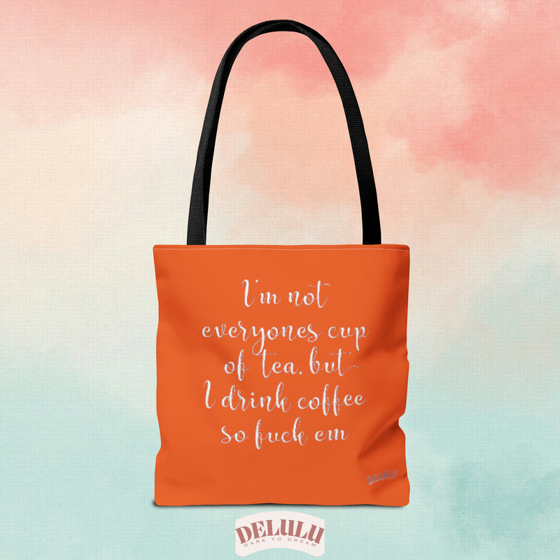 Tote Bag Cup Of Tea Orange - DeLuLu