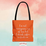 Tote Bag Cup Of Tea Orange - DeLuLu