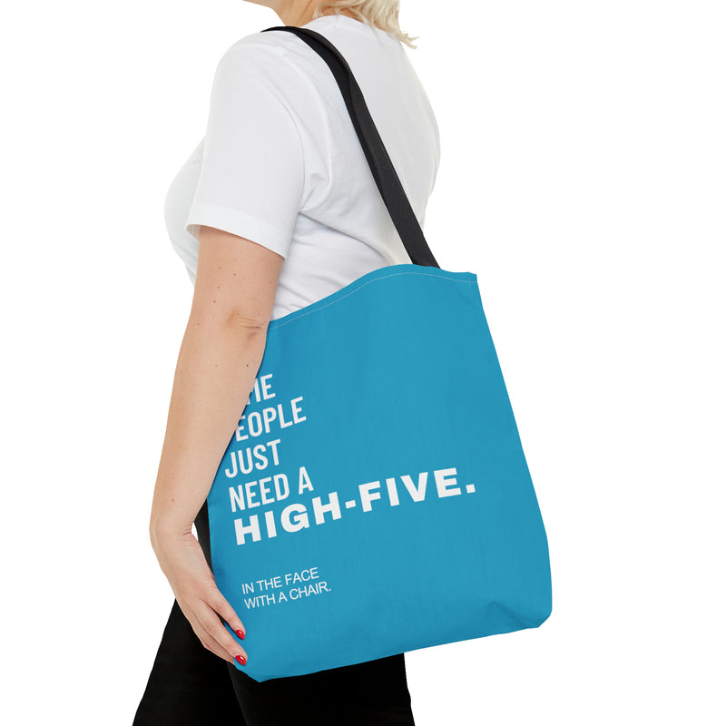 Tote Bag High Five with a chair Blue - DeLuLu