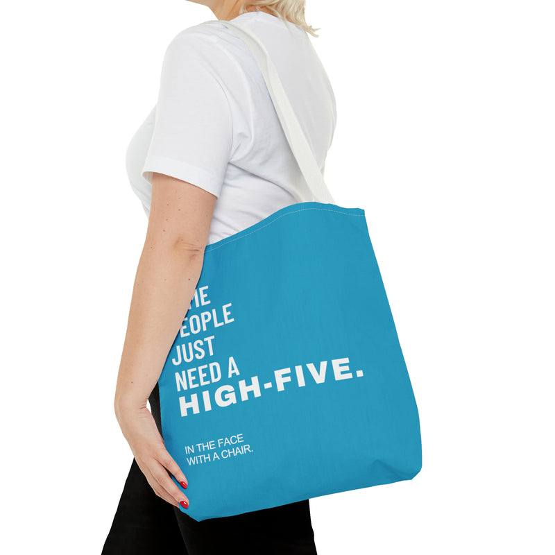 Tote Bag High Five with a chair Blue - DeLuLu